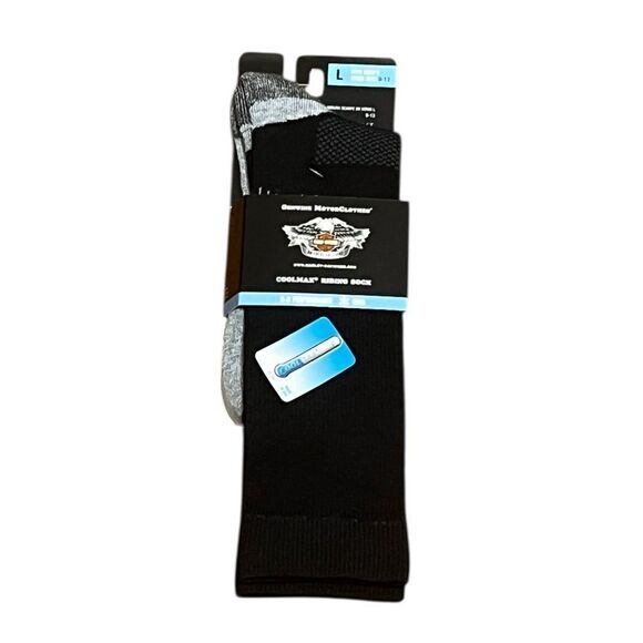 Harley-Davidson Black Coolmax Riding Socks, Size L, NWT - Picture 1 of 6